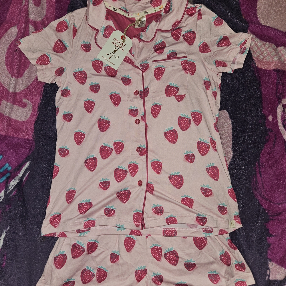 Pink Strawberry Kids Pajamas